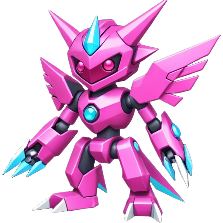 Digital Neon-Magenta Pixel-Fragmented Glitch-Lined Vivid Protogen-Rotom-Digimon-fusion-creature (full body) emoji