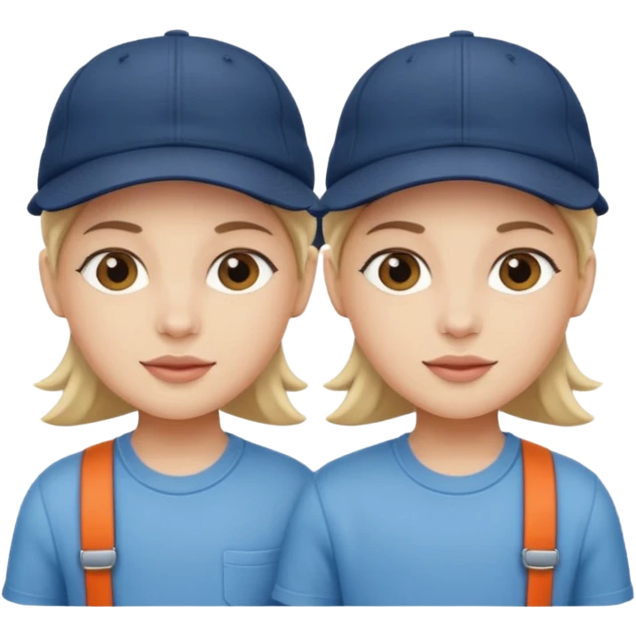 Twins wearing caps emoji