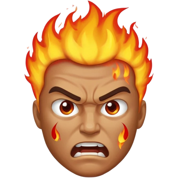 burning angry man emoji