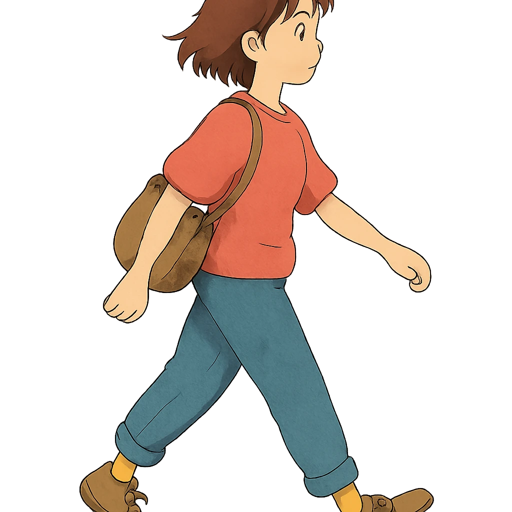 ghibli style person walking emoji
