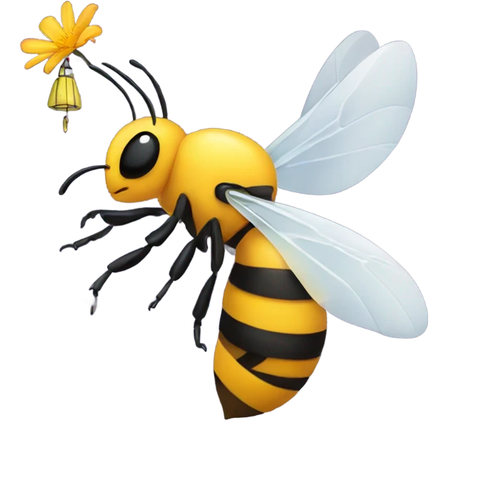 Bee with crane emoji