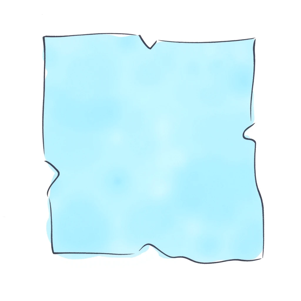 pastel blue torn paper corner with irregular edge, watercolor, hand-drawn texture, transparent background, no face, no hands, no legs, no characters emoji