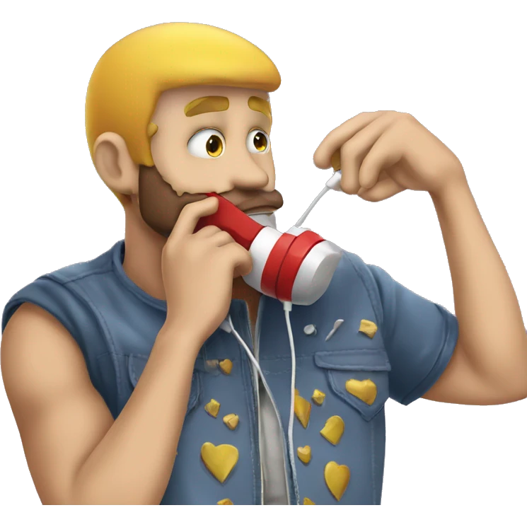 giga chad kissing phone emoji