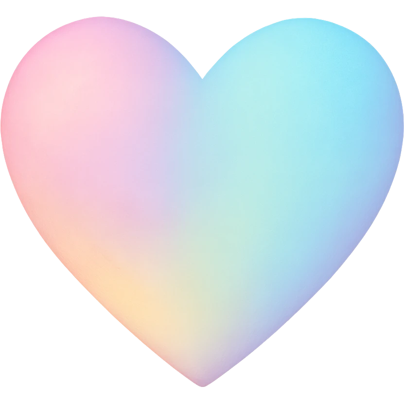 heart with a soft pastel gradient, digital illustration style, no background emoji