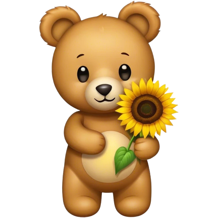 Teddy bear with sunflower emoji