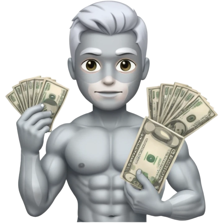 Silver skin muscle skin money emoji