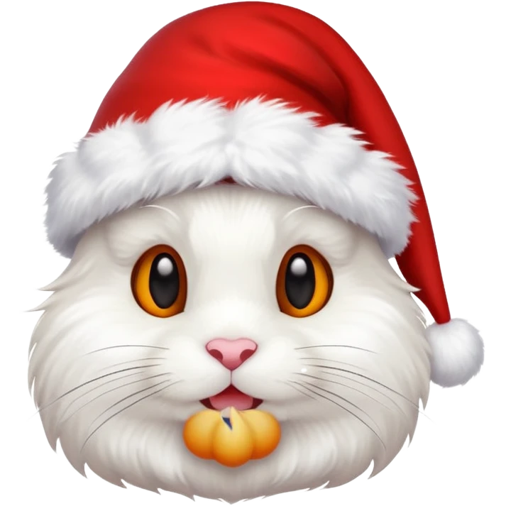 white rabbit in christmas hat emoji
