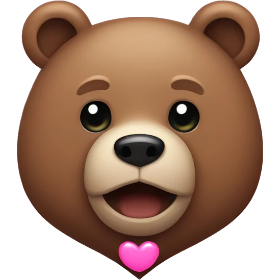 Bear with Pink heart eyes   emoji