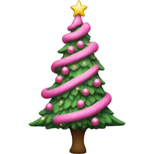 Pink christmas tree emoji