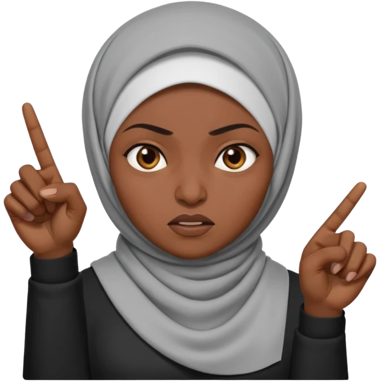 злая черная женщина мусульманка показывает пальцем emoji