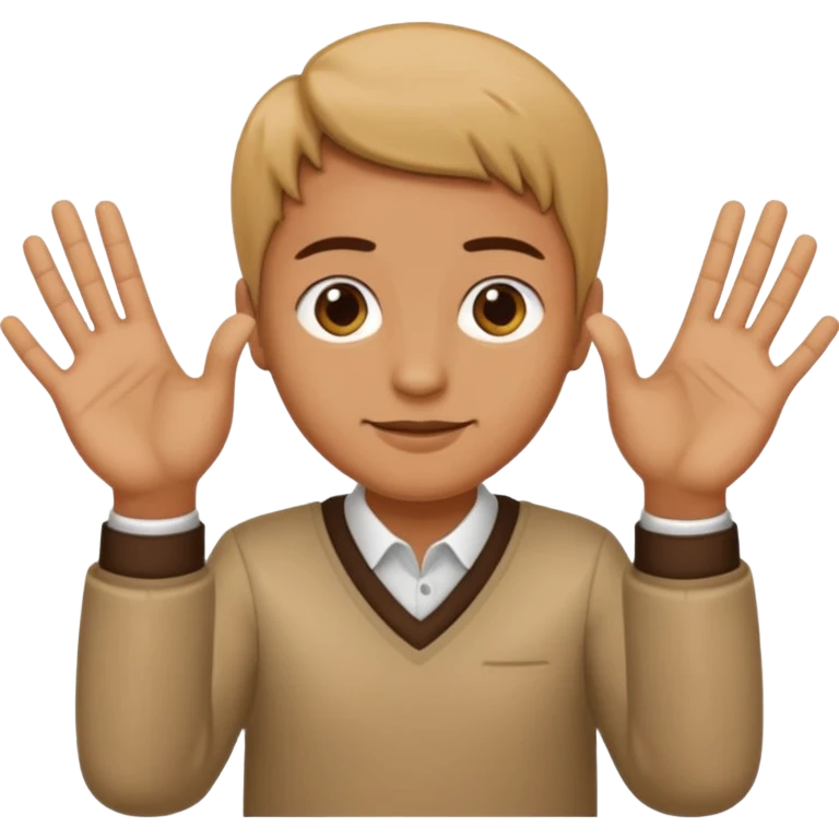 One person holds up both hands, with a 6 above one hand and a 7 above the other. emoji