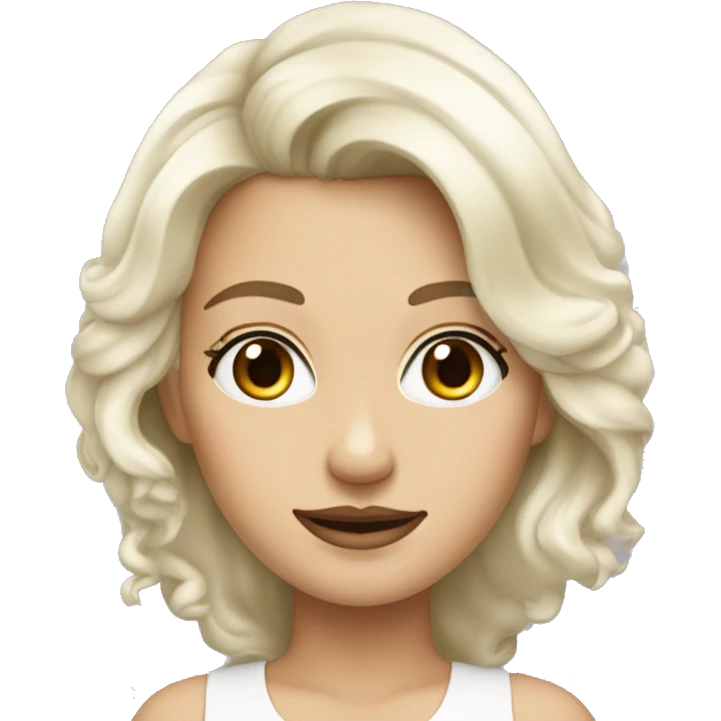 Femme blanche cheveux blond yeux gris tache de rousseur emoji