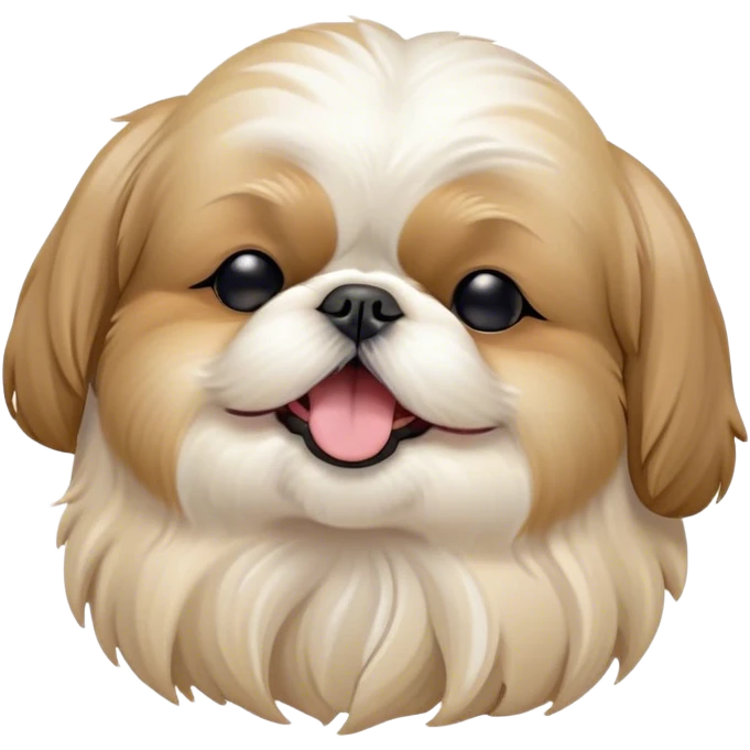 Cinematic Cute Yawning Shih Tzu Portrait Emoji, Head gently tilted with an irresistibly cute yawn and sleepy, half-closed eyes, showcasing a luxurious, fluffy fur in gentle pastel tones, simplified yet endearingly detailed, glowing with a soft, drowsy radiance, high shine, exuding tender, sleepy charm, styled with a delicate, soft glowing outline, capturing the essence of a Shih Tzu caught in a moment of adorable, sleepy bliss! emoji