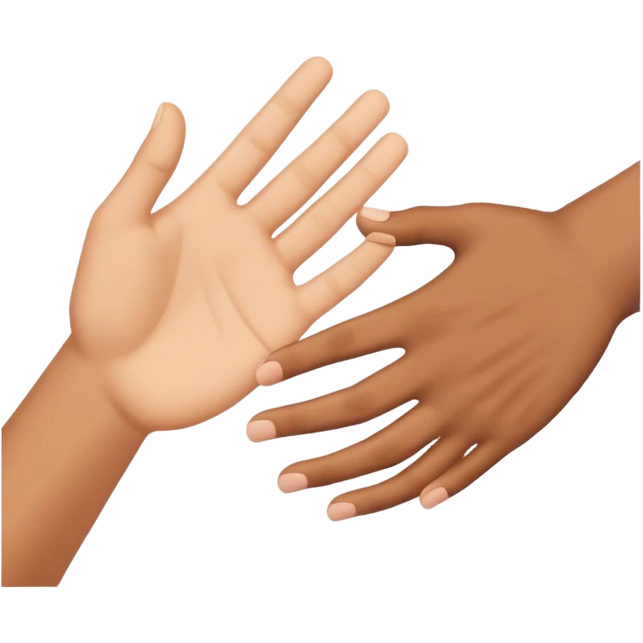 Person extending hand to another person, first step in trust building emoji