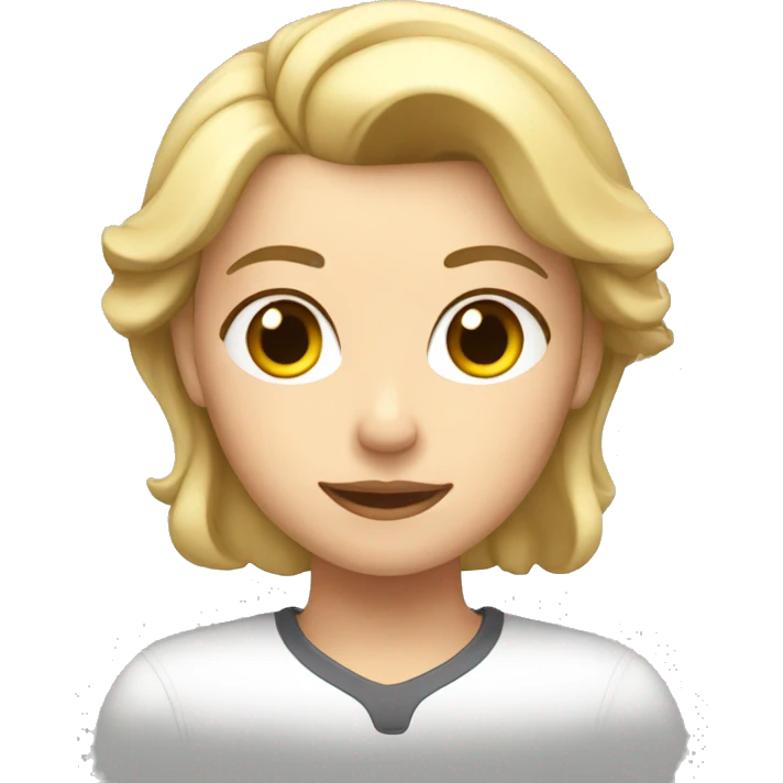 a blonde character with brown eyes doing physical exercises emoji