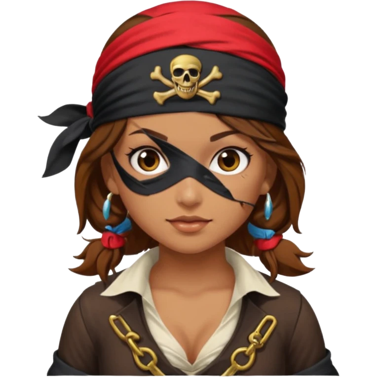 pirate brown busty girl emoji