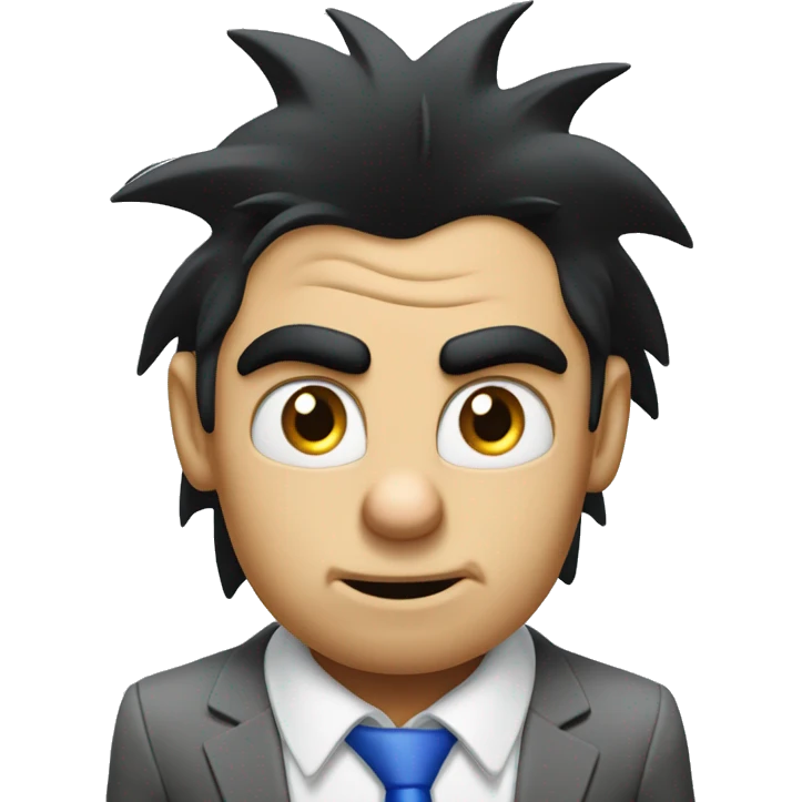 very stressed sonic the hedgehog with black hair at corporate job emoji