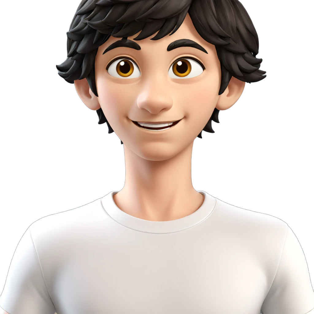smiling boy in white shirt emoji
