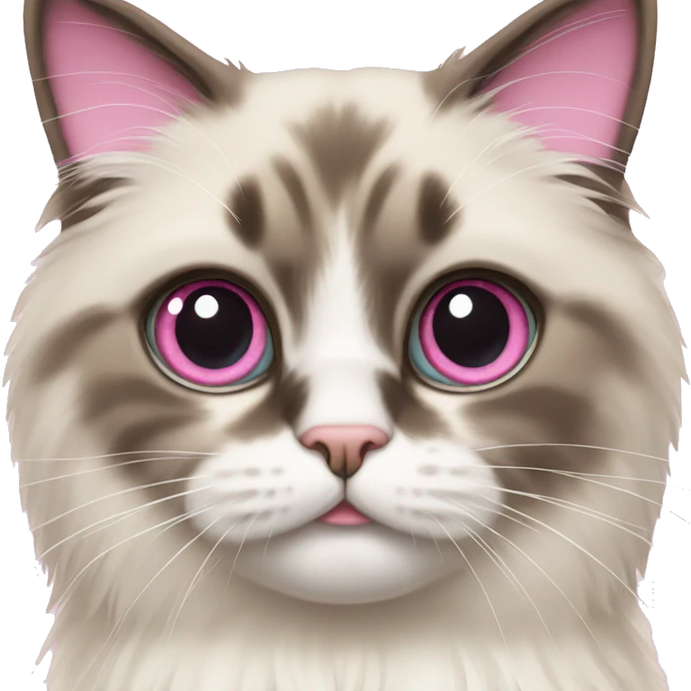 ragdoll cat pink bow emoji