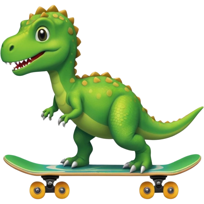 Dinosaur on a skateboard emoji