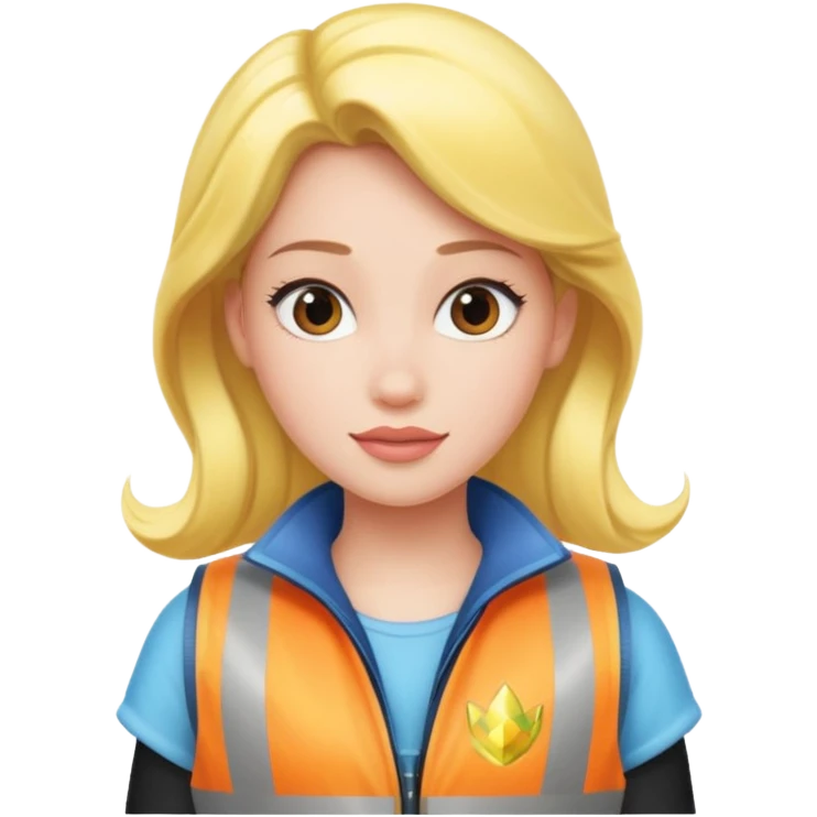 Disney princess wearing reflective vest emoji