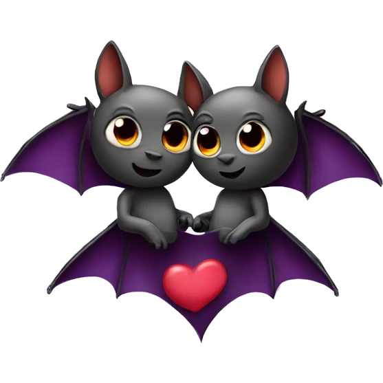 realistic bats in love emoji