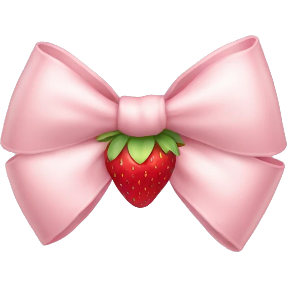 pale pink bow with strawberry in the middle emoji