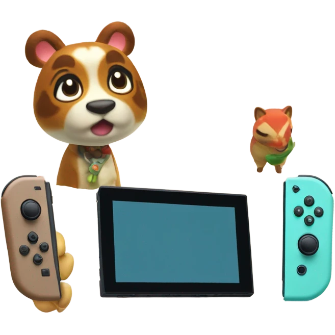 Nintendo Switch screen playing Animal Crossing  emoji