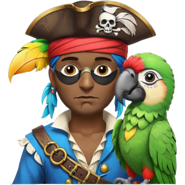 pirate and parrot emoji