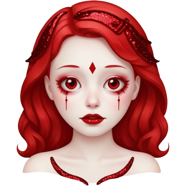 red glitter girl dead emoji
