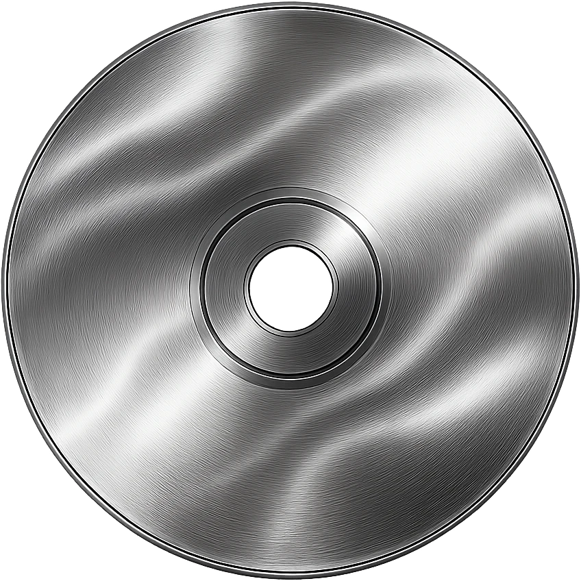 A minimalist CD disc with wave pattern, glowing effect, pink color emoji