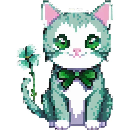 cat with clover theme emoji