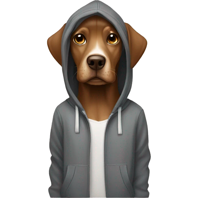 Brown Dog wearing a hoodie  emoji