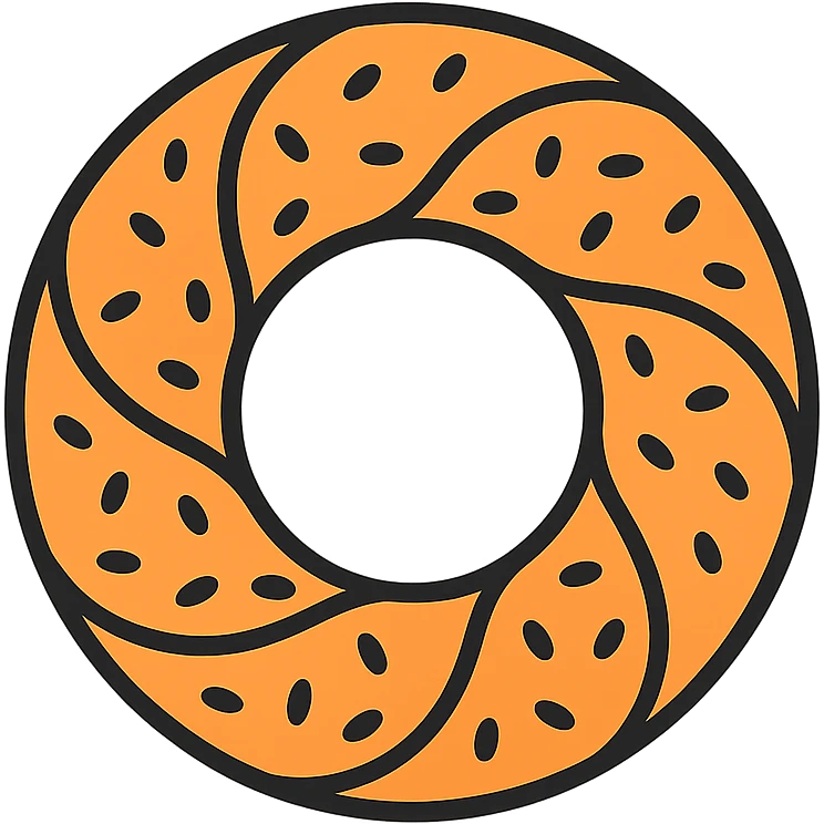 a simit, the Turkish sesame bagel, minimal flat icon style, simple and clean lineal color icon emoji