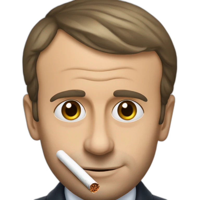 Emmanuel Macron fumant une cigarette  emoji