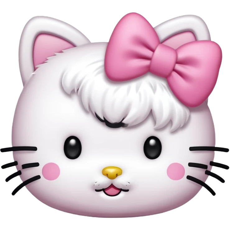 hello kitty rosto menos realista com laço rosa emoji