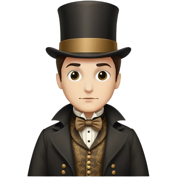 Batman wearing Victorian era clothes with top hat and coat emoji