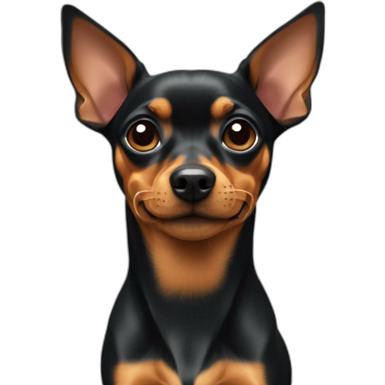 Miniature pinscher with tail emoji