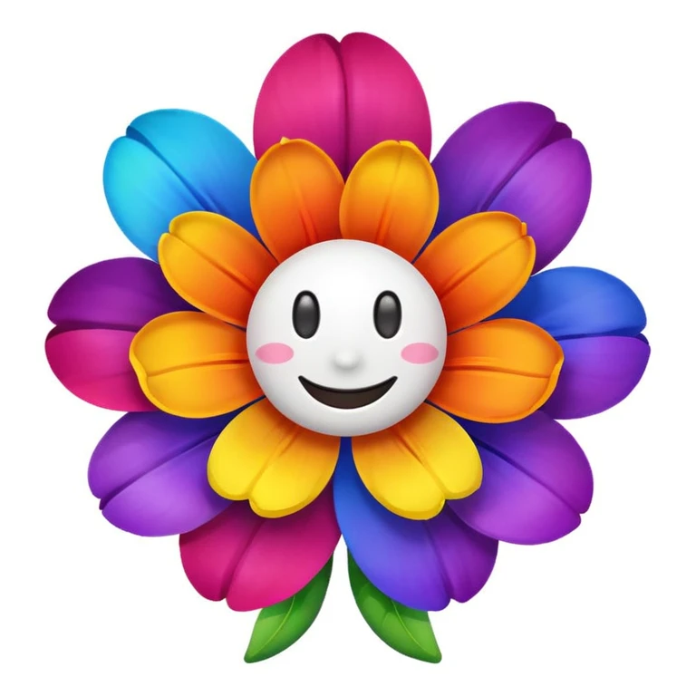 Smiling rainbow flower emoji