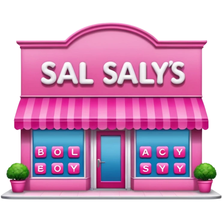 pink sallys beauty store in big letters emoji