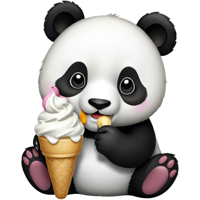 Panda eating ice cream emoji