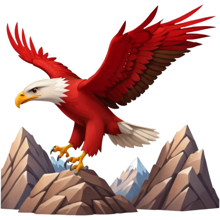 Red eagle on montains  emoji