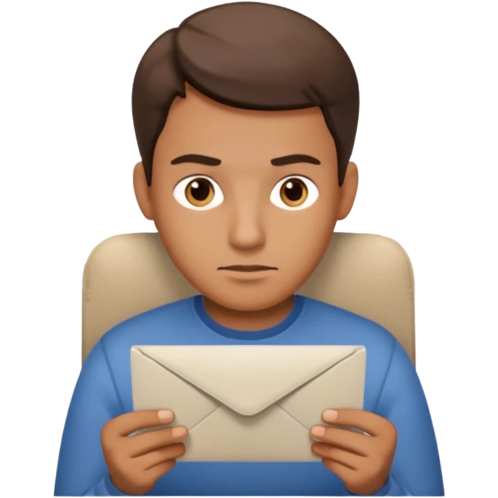 read mailpaper with no rection man emoji