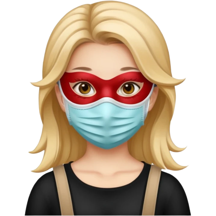 A girl with a mask emoji