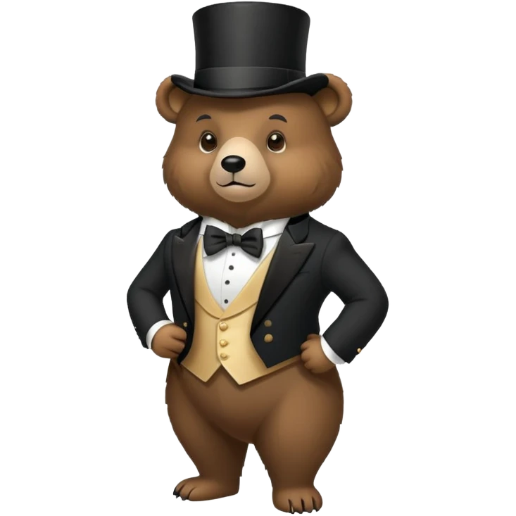 bear in a tux and top hat  emoji
