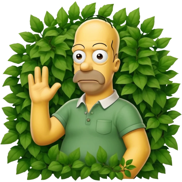 homer going into the hedge emoji