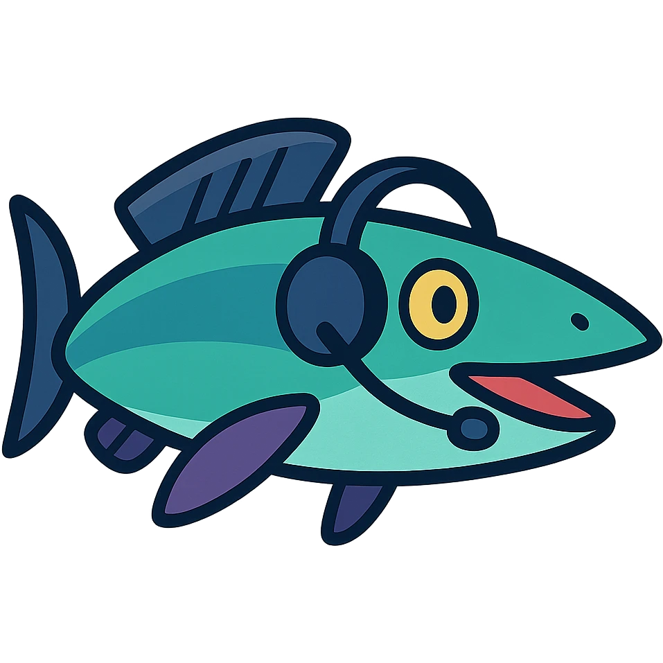 remora fish with a headset emoji