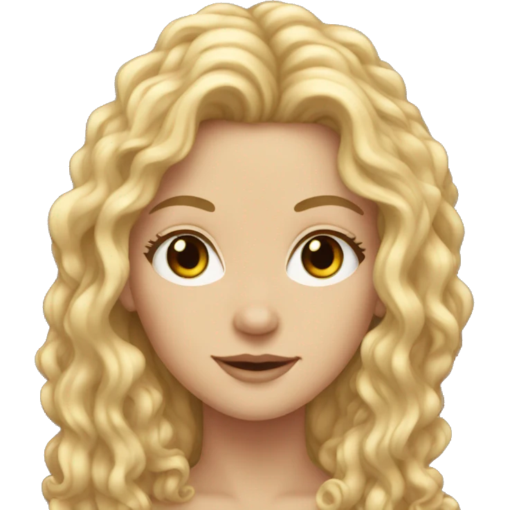 white girl with long curly hair emoji