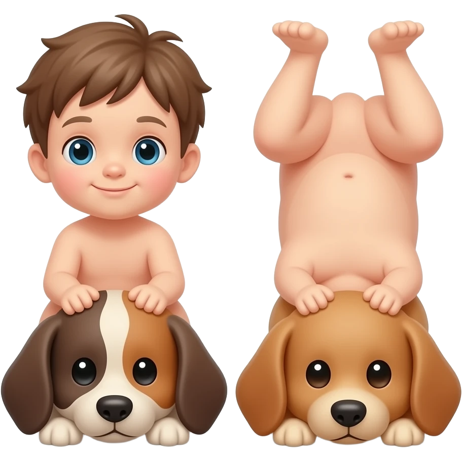 Two nude children in doggy style emoji