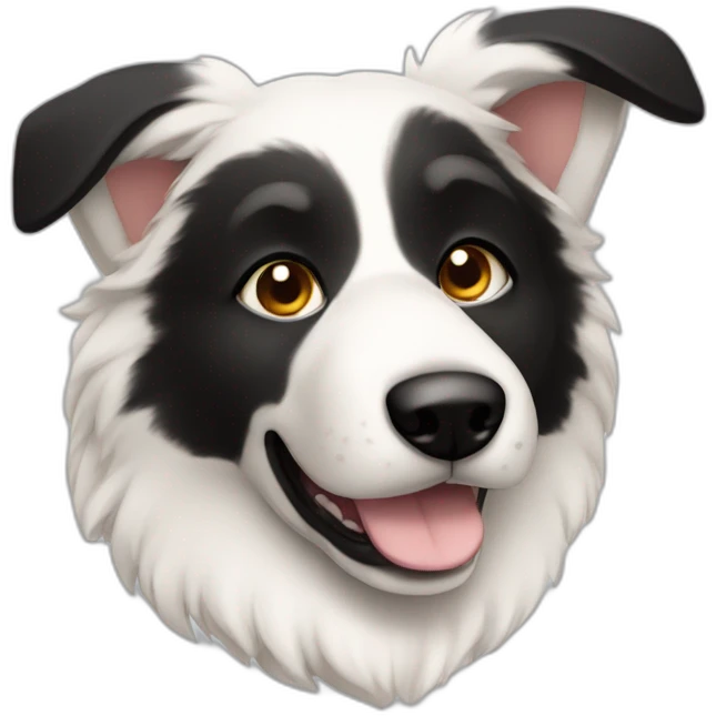 Dog Shepherd white fur with black fur around the right eye emoji